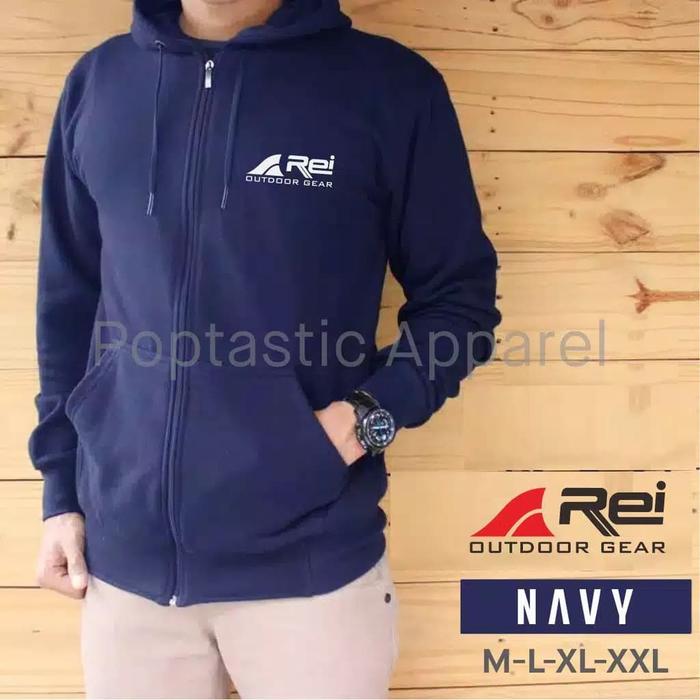 Jaket Rei Hodie Pria Sweater Hoodie Distro Cotton Fleece Tebal Outer Jacket Outdoor M L XL XXL