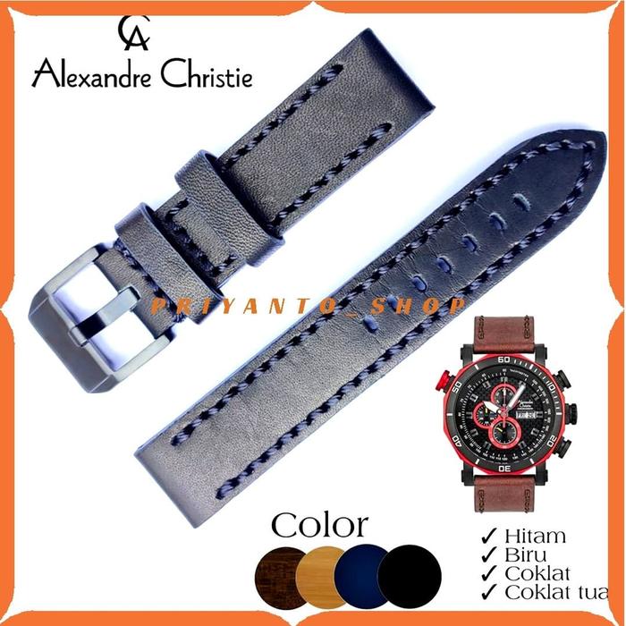 Tali Jam tangan kulit asli Alexandre Christie 6509 Strap AC 6509