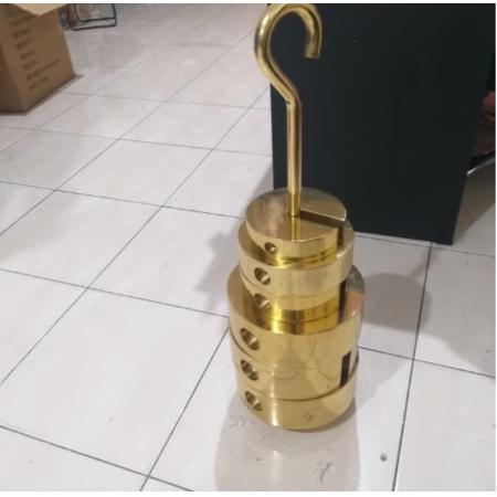 batu timbangan dacin logam kuningan 1set