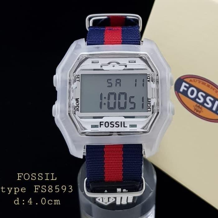 Jam Tangan Pria Wanita Fossil Tali Kanvas Digital FS 8593