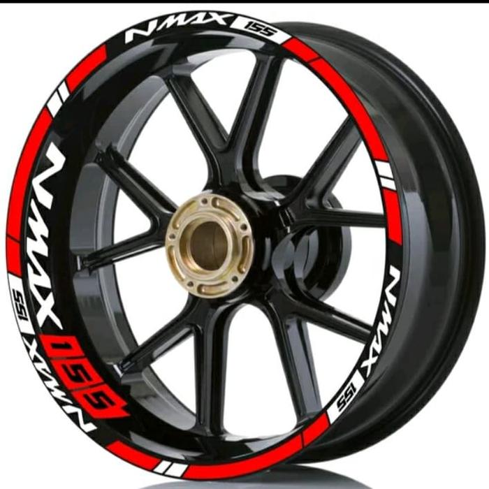 STICKER VELG CUTTING STICKER YAMAHA NMAX PUTIH MERAH 01