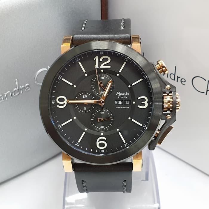 JAM TANGAN PRIA ALEXANDRE CHRISTIE AC 6281 AC6281 BLACK ROSEGOLD ORI