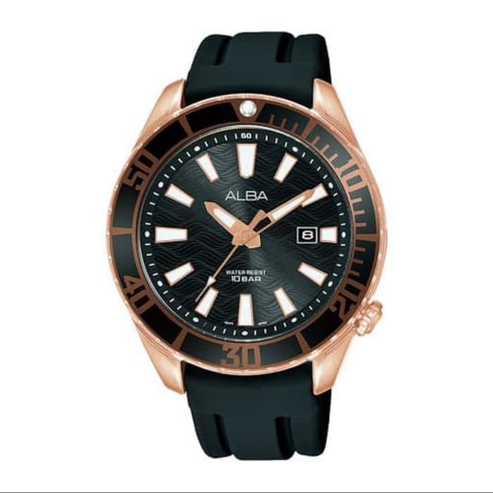Jam Tangan Samurai ALBA Pria Men AG8K33X1 AG8K33 Rubber Original