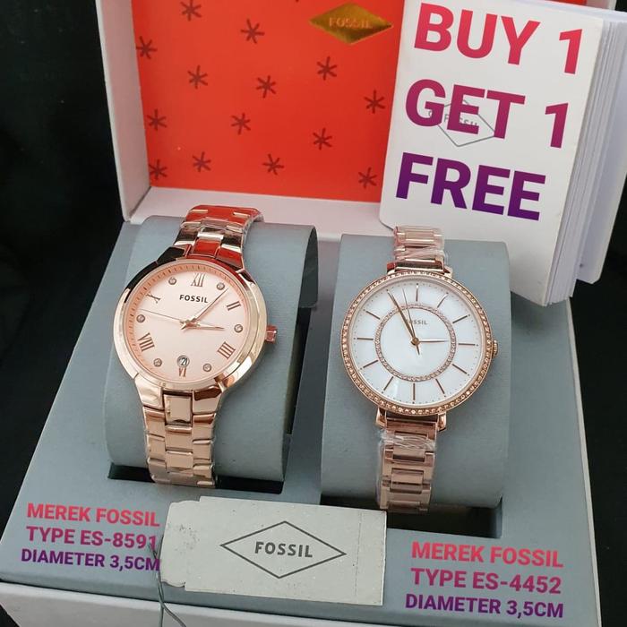 Jam Wanita Fossil ES 4452 F.RoseGold Buy 1 Free 1 Ori BM 3.5cm Fullset