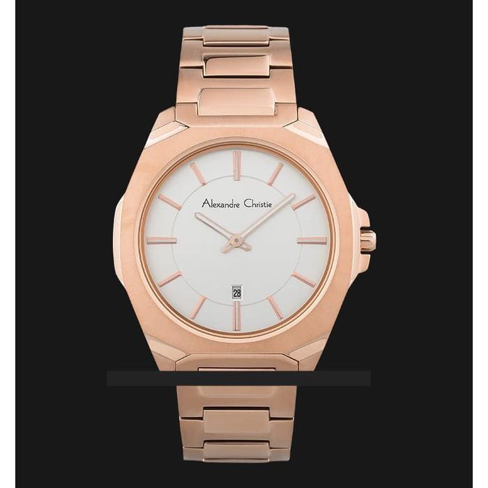 Alexandre Christie AC 8611 MD BRGSL Men Silver Dial Rose Gold