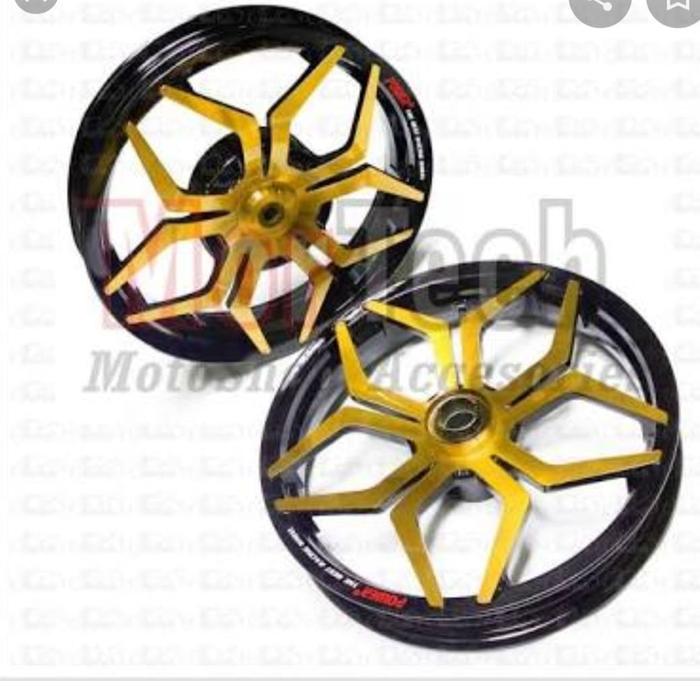 velg racing vario/beat/spacy/scoopy 14 power star hitam gold