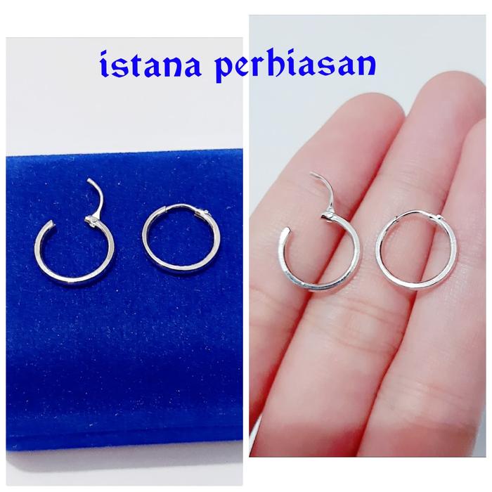 ANTING BULAT POLOS PERAK 925 LAPIS EMAS - PERHIASAN GIWANG SILVER