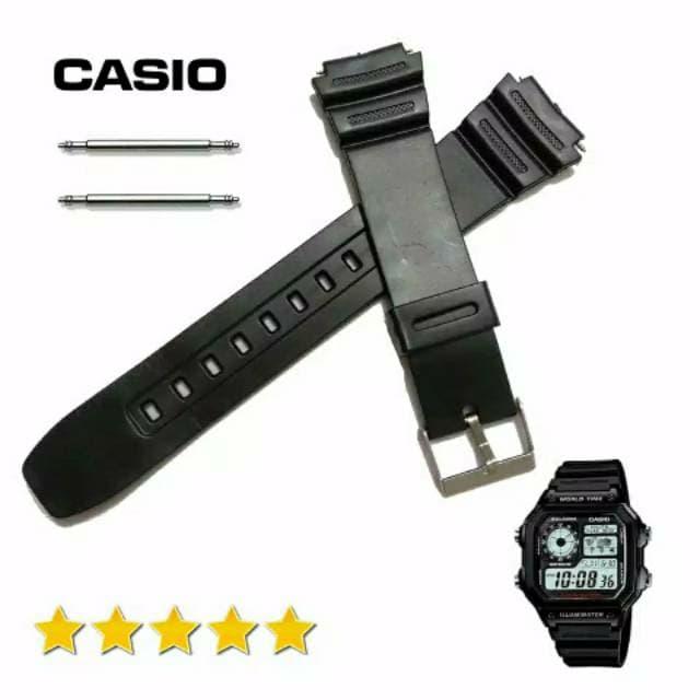 Tali Jam Tangan Casio AE1300 AE-1300 AE 1300 Rubber Strap Casio Ae1300