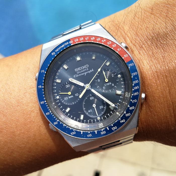 Ori 80s Seiko Pepsi Chronograph 7A28-703A Quartz heuer omega iwc oris