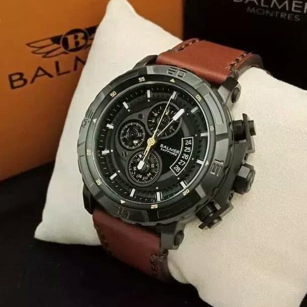 Balmer 7983 M black Chrono Sapphire jam tangan pria original