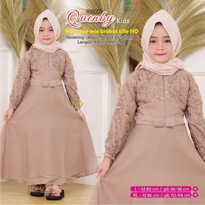 Gamis Anak Quenby KIDS Baju Muslimah Anak Modern Couple MOMKIDS