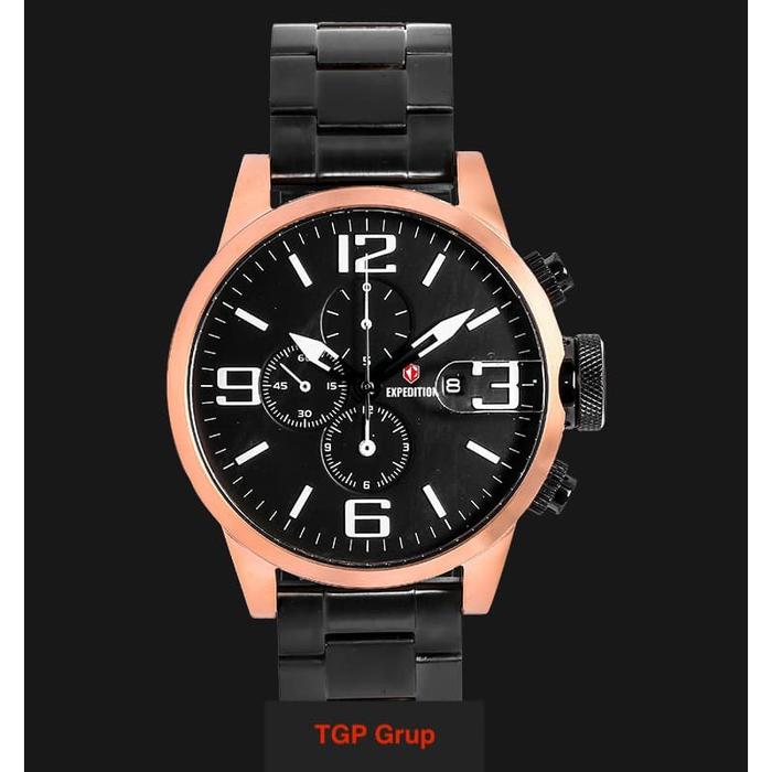 Expedition E 6386 M C BBRBA Chronograph Man Black Dial Rose Gold Case