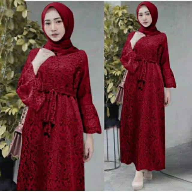 maxi brokat/gamis brokat/baju muslim/baju gamis/maxi dress/kondangan