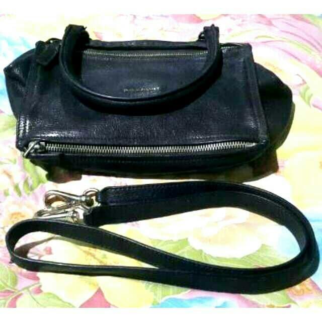 preloved tas givenchy pandora small black grained leather original