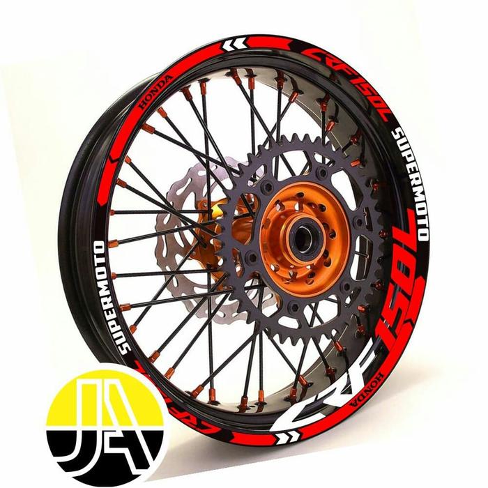 stiker list velg motor Honda CRF 150L Supermoto ring 17