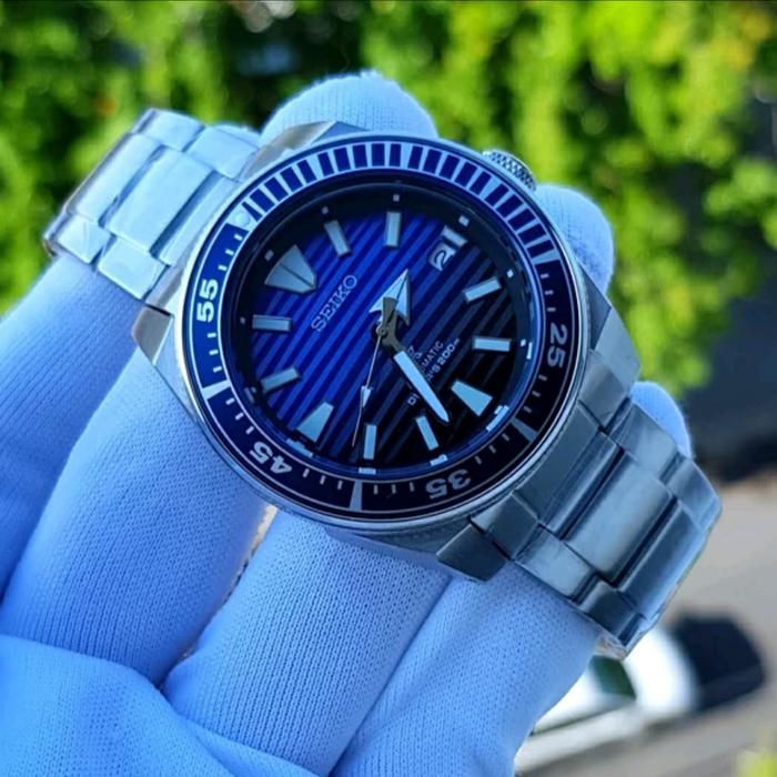 Jam Tangan Merk Seiko Prospex Samurai Blue Automatic Watch 42mm Ori BM