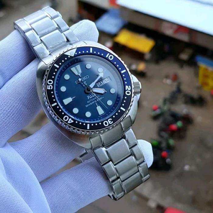 Jam Tangan Seiko PADI Prospex Turtle Blue Automatic Watch 42mm Ori BM