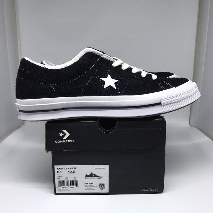 Sepatu Wanita Converse One Star Suede Black White | 38 - 45