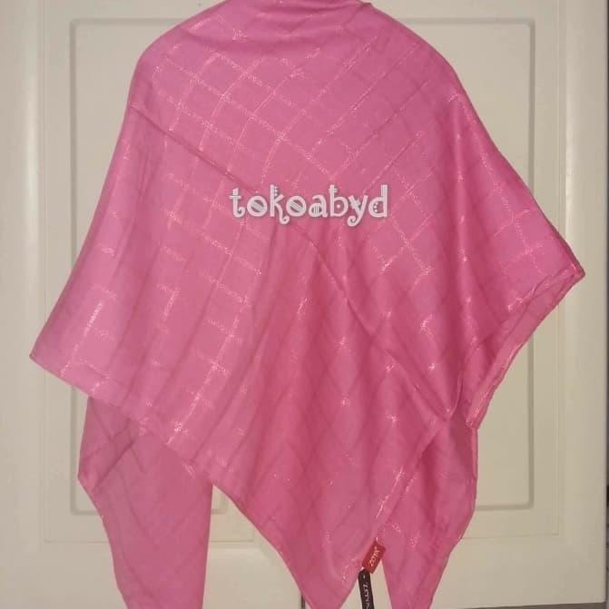Jilbab segiempat Zoya Haura Glitter Scarf Pink