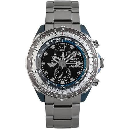 Expedition 3005 silver black dial list blue jam tangan pria Crono