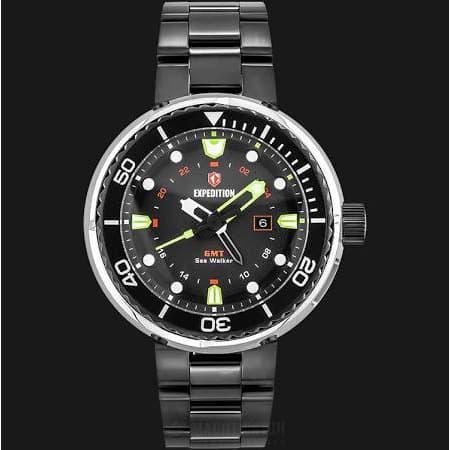 Jam tangan Pria Expedition 6727 Silver black Sea Walker Boxset