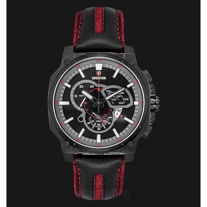 Expedition 6629 M black jam tangan pria Chronograph