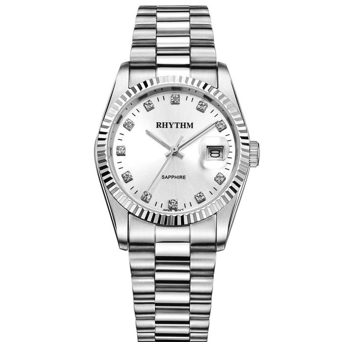 jam tangan Pria RHYTHM 1202 silver original R1202S01