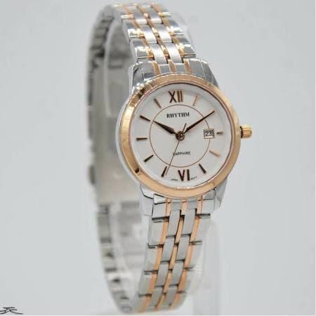 jam tangan wanita RHYTHM 1304 silver rosegold G1304S05 SAPPHIRE