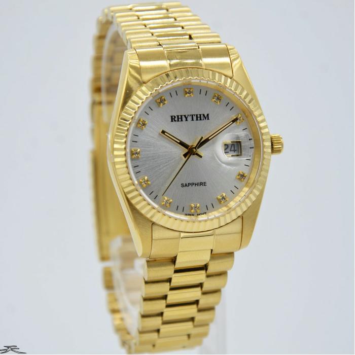 jam tangan Pria RHYTHM 1202 gold original R1202S05