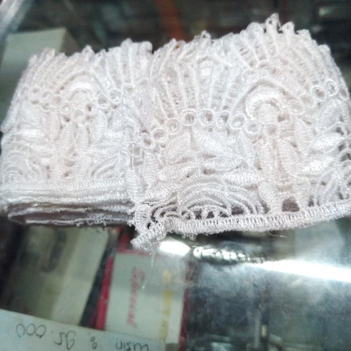 renda brukat warna putih meteran