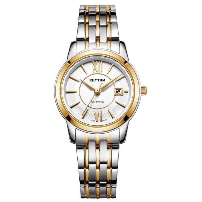 jam tangan wanita RHYTHM 1304 silver rosegold G1304S03 SAPPHIRE