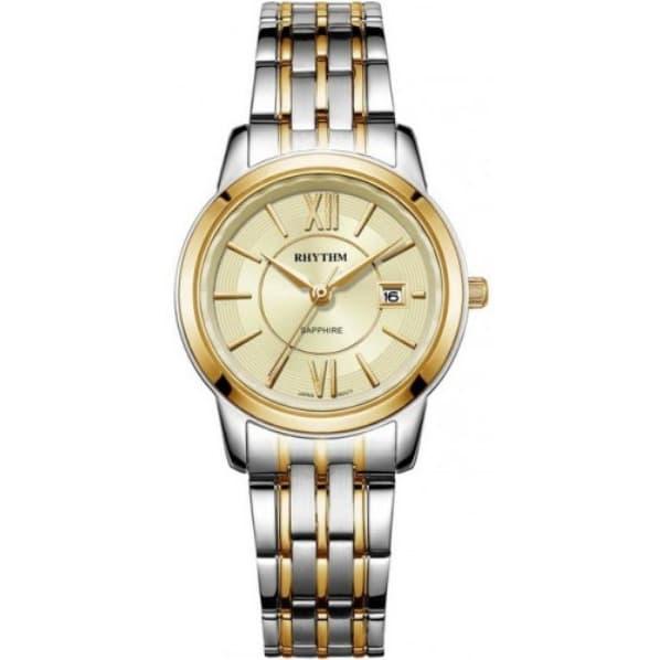 jam tangan wanita RHYTHM 1304 silver gold original G1304S SAPPHIRE