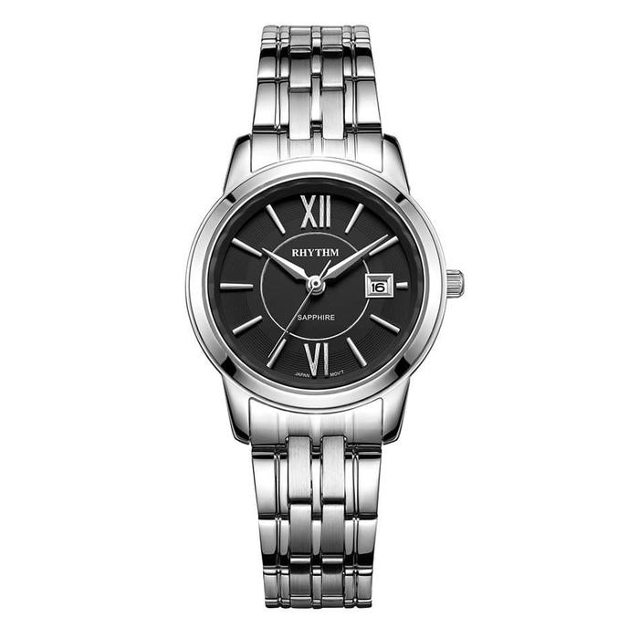 jam tangan wanita RHYTHM 1304 silver original G1304S SAPPHIRE