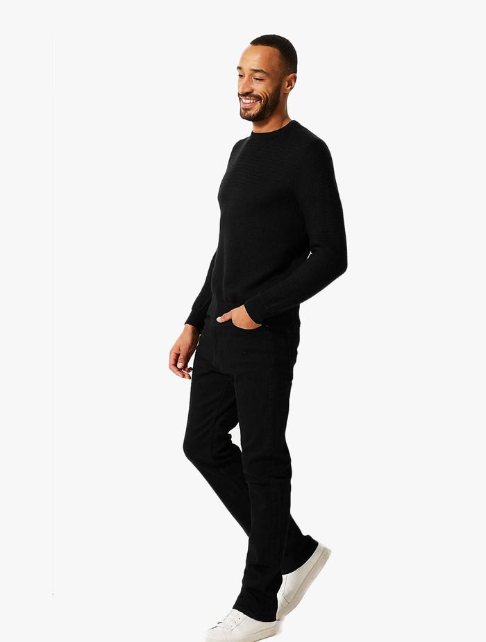 M&S - Celana Jeans Pria - Stretch w/Storm J, STONE, 36/31 Black 30-36