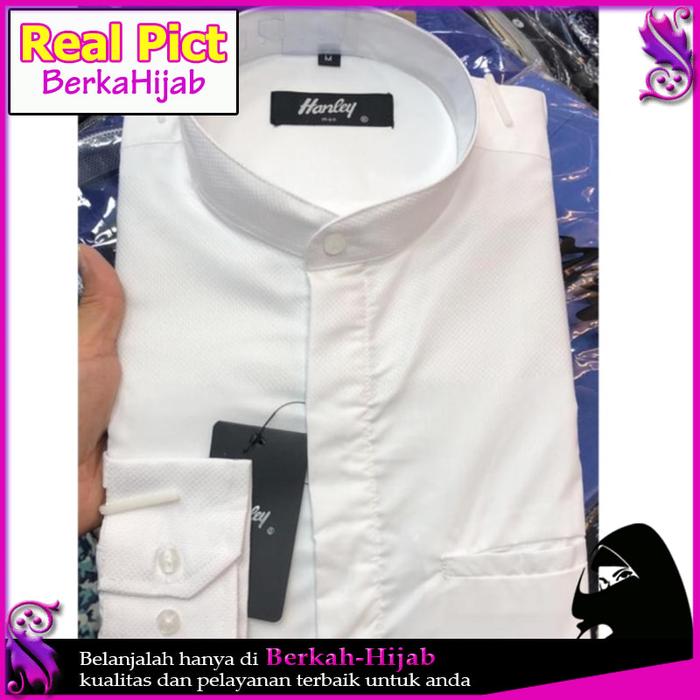 Baju Koko Kemko harley putih polos lengan panjang kemko putih polos putih