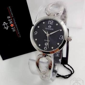 Hegner #5037 #5037 L silver jam tangan wanita casual elegance water resist original