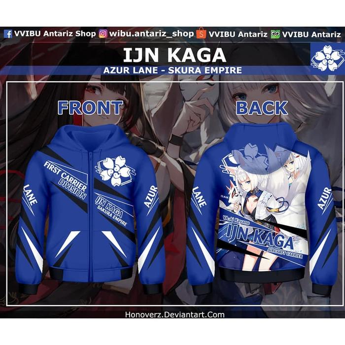 Jaket Hoodie Fullprint Anime Azur Lane IJN Kaga