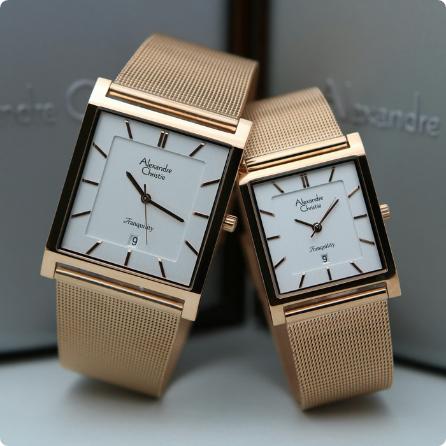 Jam Tangan Couple Alexandre Christie AC 8629 Original - Rosegold