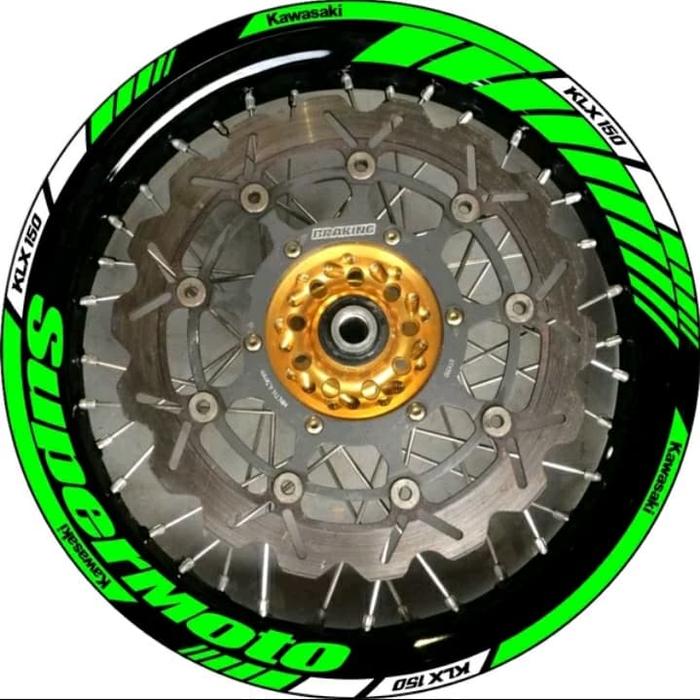 STICKER VELG CUTTING STICKER KAWASAKI KLX WHITE GREEN 02