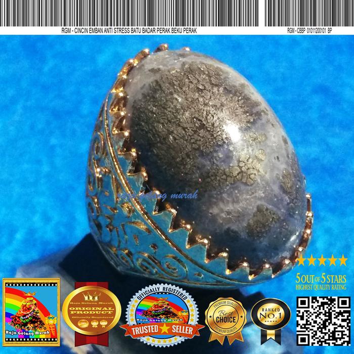 RGM cincin emban anti stress batu Badar Perak beku asli