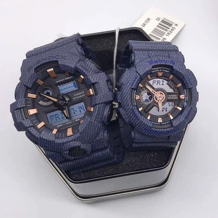 Casio Couple Denim GA-700DE-2A&BA-110DE-2A1 G-Shock/Baby-G Original