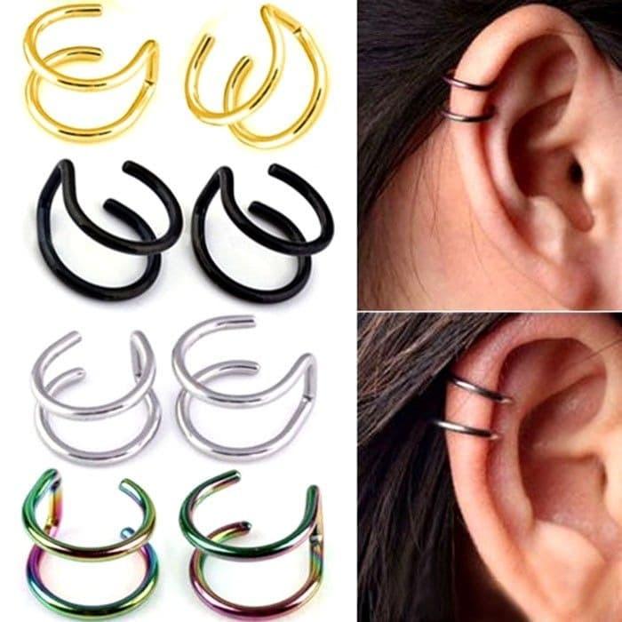 earrings / giwang / anting jepit tanpa tindik / anting Murah - Silver