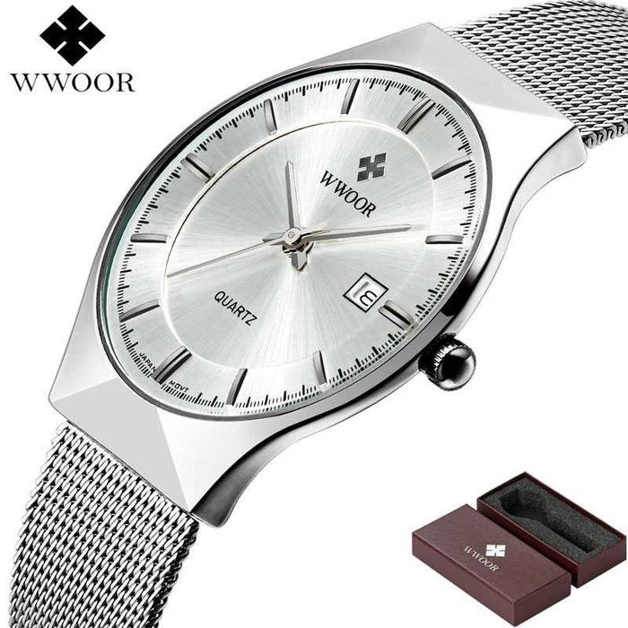 WWOOR 8016 Jam Tangan Analog Super Tipis Pria Quartz