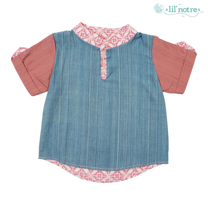 Lilnotre Kemeja Anak/Batik Anak/Boy Shirt/Jimbaran Lurik Mix/Grey