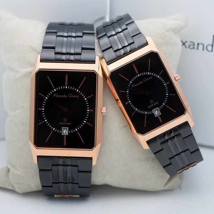 Alexandre Christie AC 8549 hitam rosegold pasangan COUPLE harga satuan