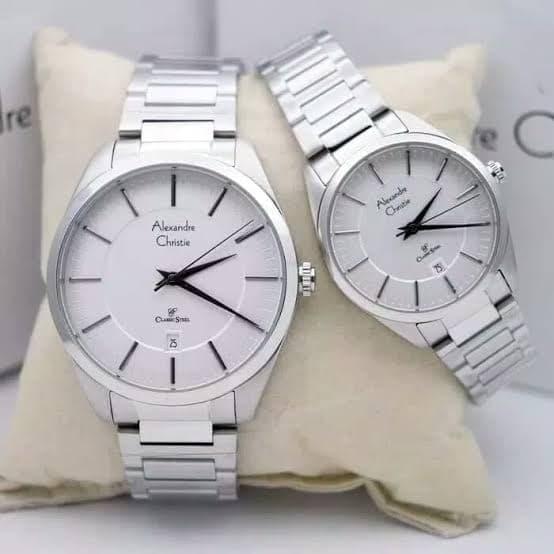 Jam Tangan Couple Original Alexandre Christie AC8579 White / #AsliOri