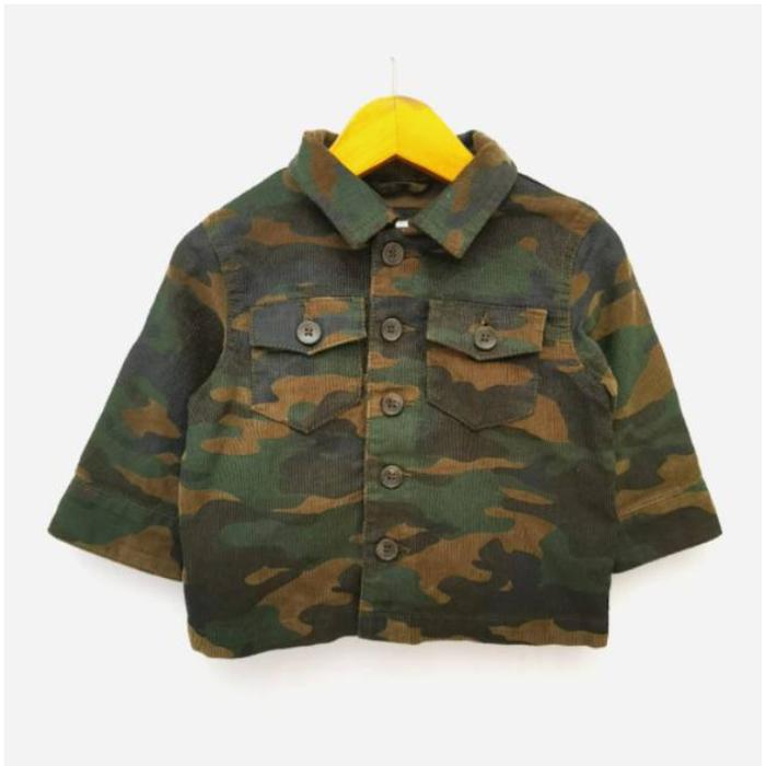 Baby GAP Boys Army Camoflage Corduroy Jacket 12 - 18 bulan - 1 Tahun