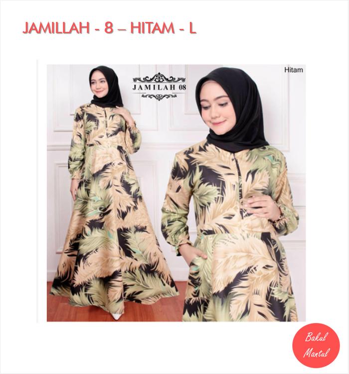 GAMIS WANITA MURAH KEKINIAN MODIS MOTIF-JAMILLAH - 8 – HITAM - L