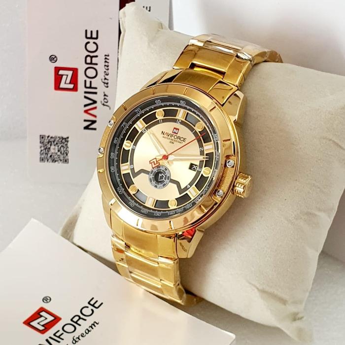 Jam Tangan Pria Naviforce NF9166 Original Gold