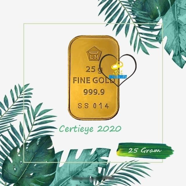 Emas Batangan ANTAM Logam Mulia 25 Gram 24K Gold Bar Gold Fine Gold